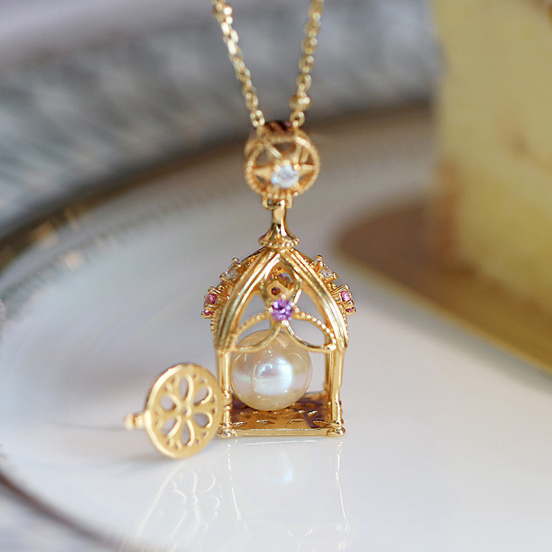 A delicate little cage open necklace