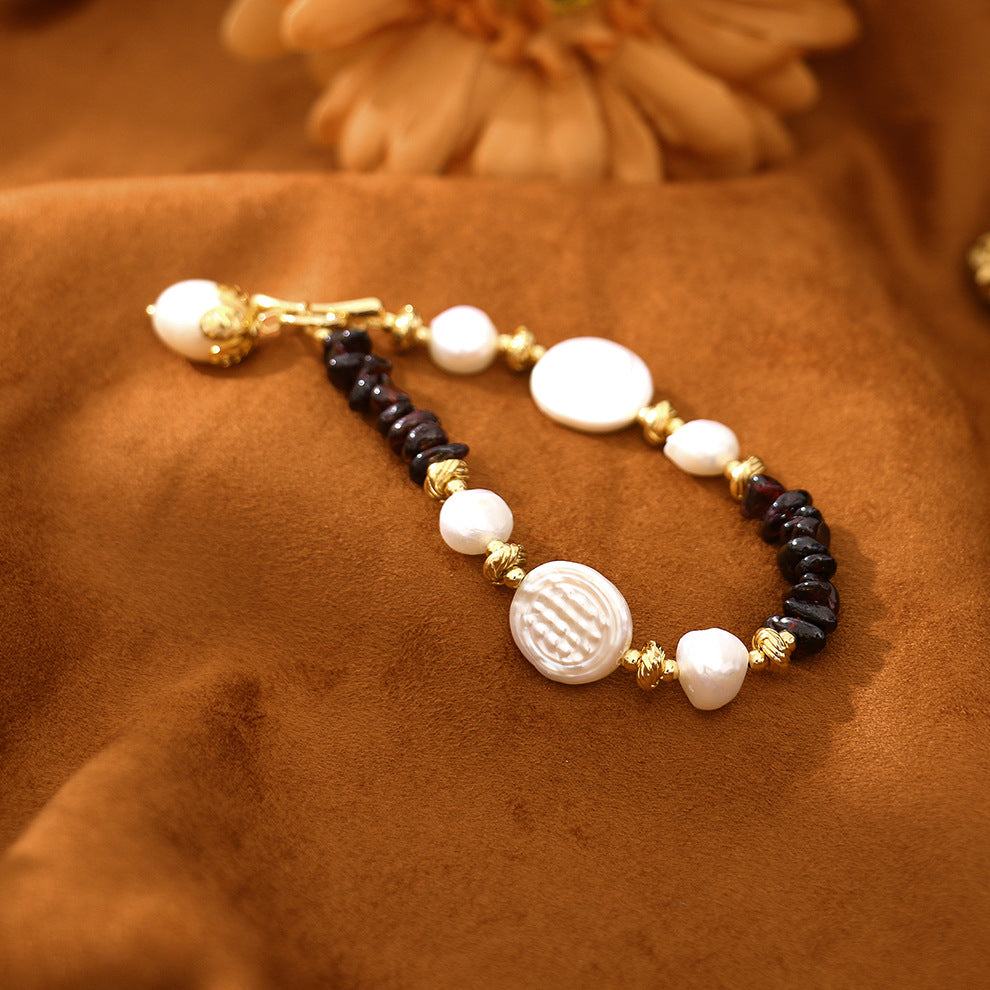 Natural Baroque Purple Garnet Bracelet