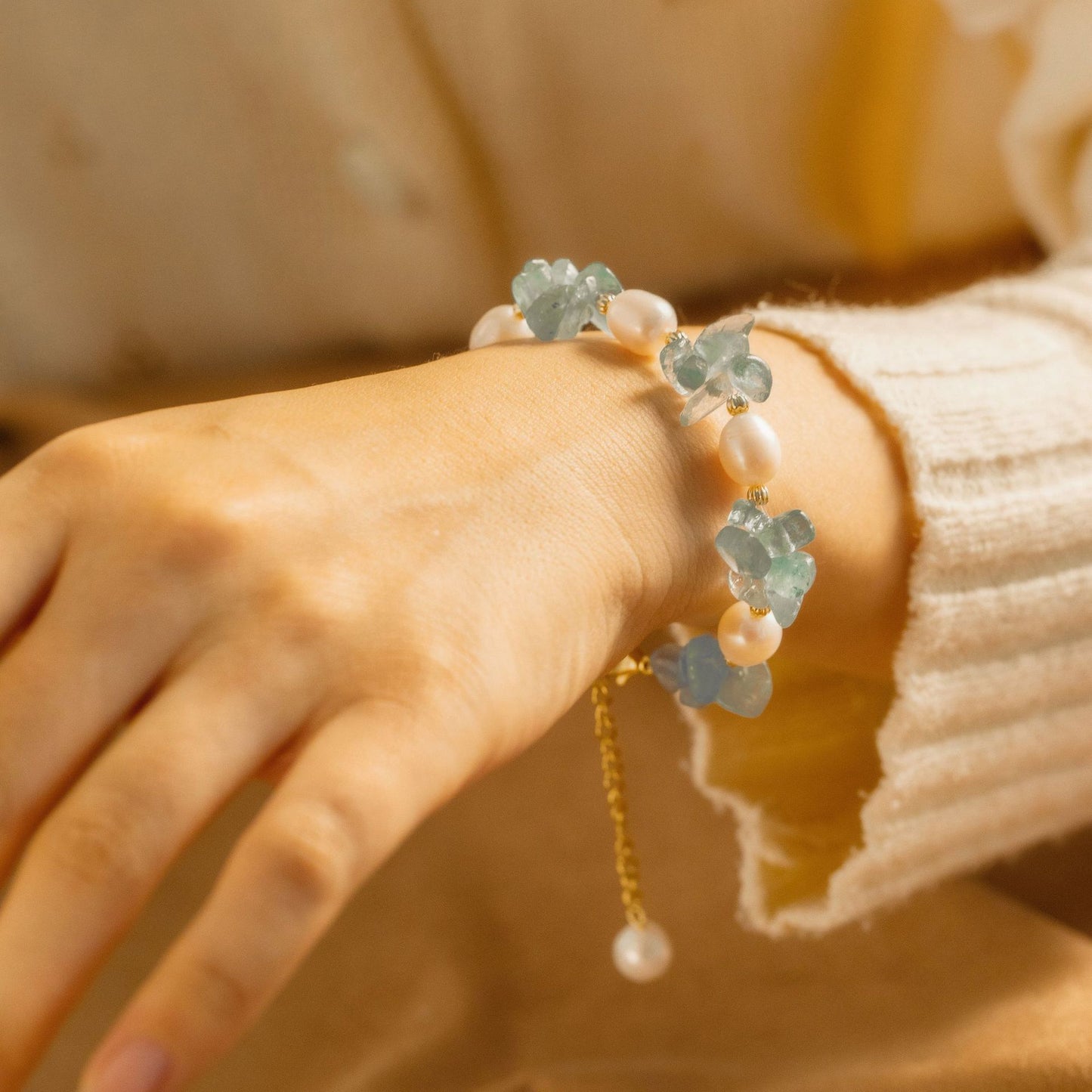 Pearl Aquamarine Bracelet