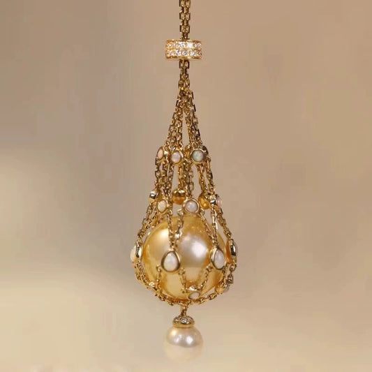 Freshwater Pearl & Diamond Lavalier Pendant