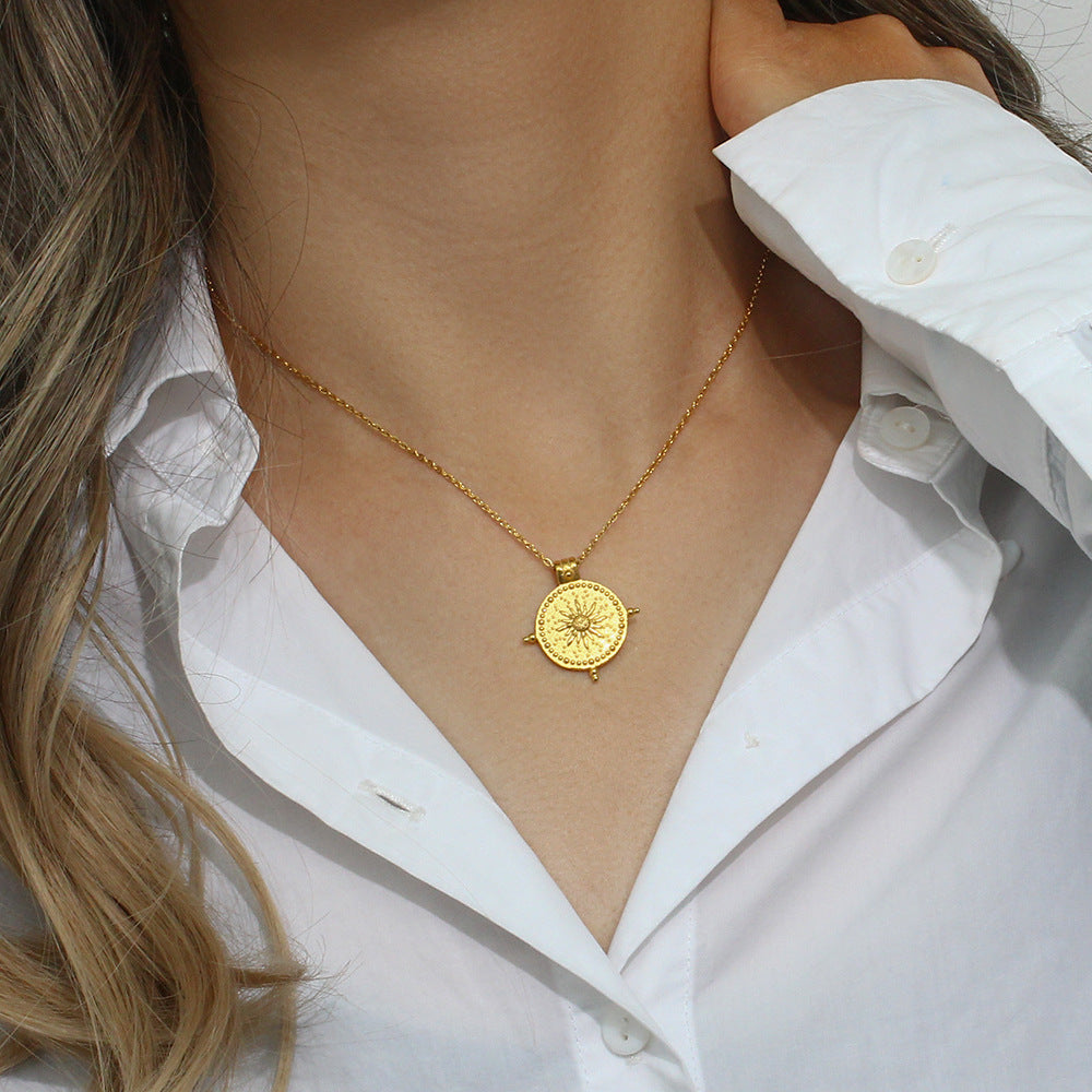 Sun Compass Pendant Necklace