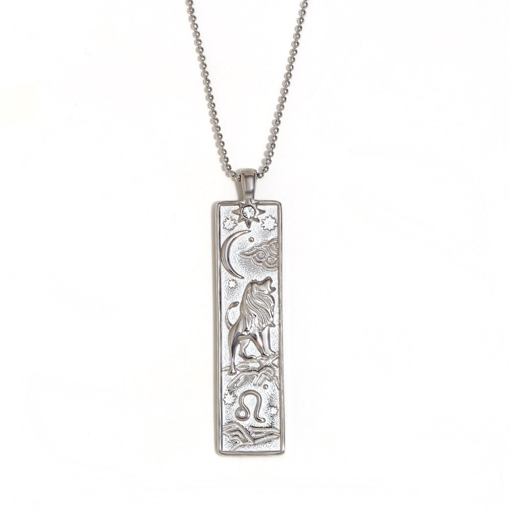 18K gold square 12 constellations necklace