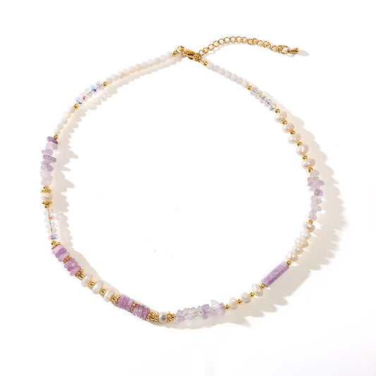 Amethyst Shell Purple Dongling Pearl Necklace