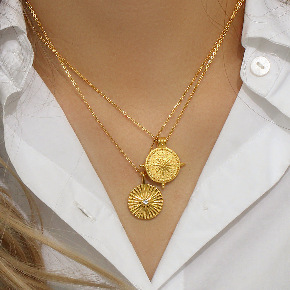 Sun Compass Pendant Necklace