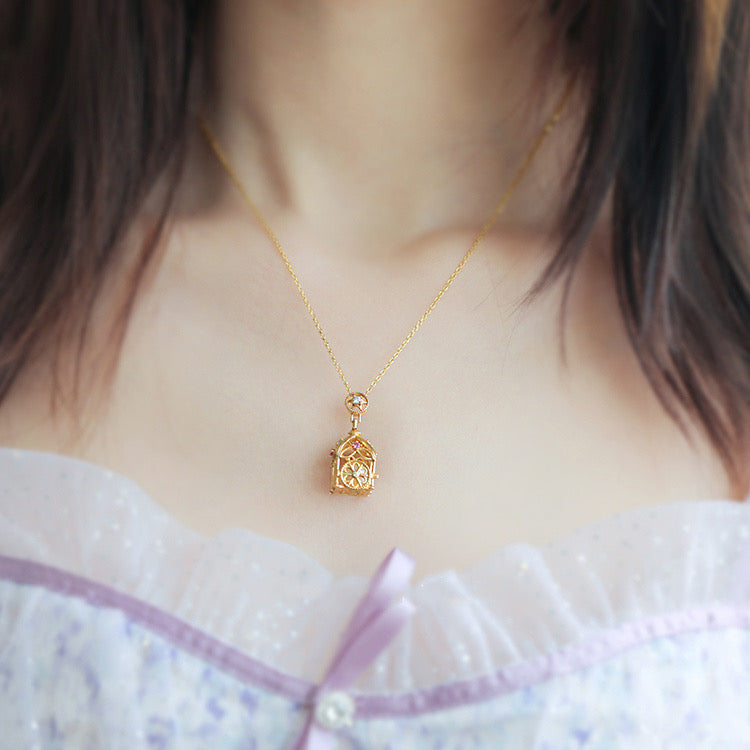 A delicate little cage open necklace