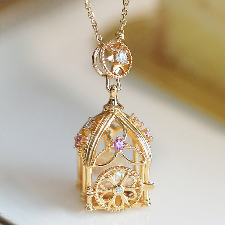 A delicate little cage open necklace